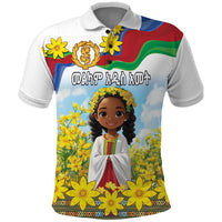 Happy Enkutatash Eritrea Personalized Polo Shirt Beautiful Girl Adey Abeba Flower - Wonder Print Shop