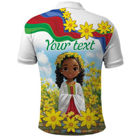 Happy Enkutatash Eritrea Personalized Polo Shirt Beautiful Girl Adey Abeba Flower - Wonder Print Shop
