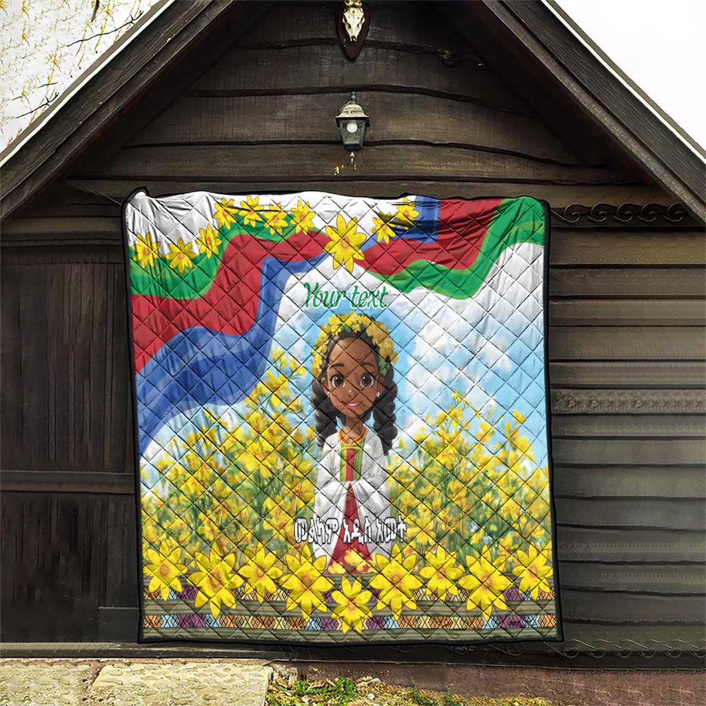 Happy Enkutatash Eritrea Personalized Quilt Beautiful Girl Adey Abeba Flower - Wonder Print Shop