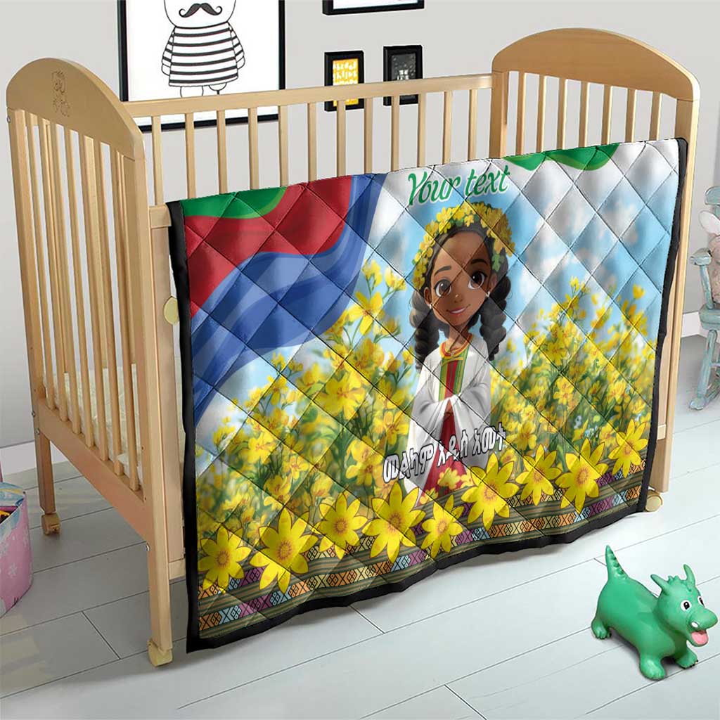 Happy Enkutatash Eritrea Personalized Quilt Beautiful Girl Adey Abeba Flower - Wonder Print Shop