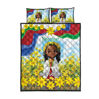 Happy Enkutatash Eritrea Personalized Quilt Bed Set Beautiful Girl Adey Abeba Flower - Wonder Print Shop