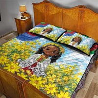 Happy Enkutatash Eritrea Personalized Quilt Bed Set Beautiful Girl Adey Abeba Flower - Wonder Print Shop