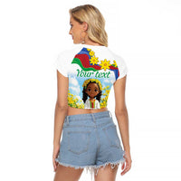 Happy Enkutatash Eritrea Personalized Raglan Cropped T Shirt Beautiful Girl Adey Abeba Flower - Wonder Print Shop