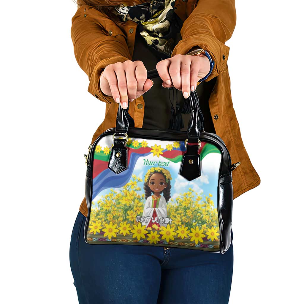 Happy Enkutatash Eritrea Personalized Shoulder Handbag Beautiful Girl Adey Abeba Flower