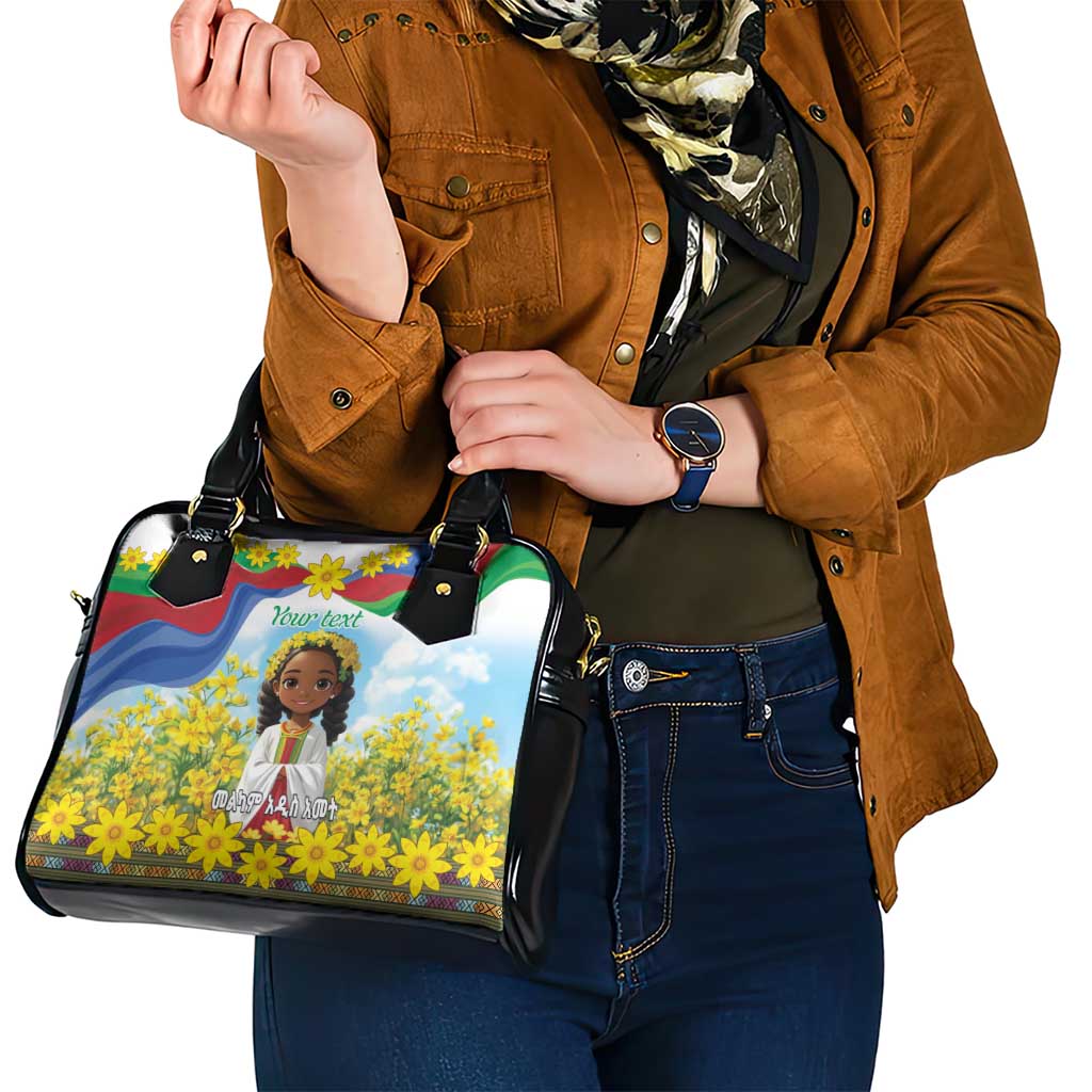 Happy Enkutatash Eritrea Personalized Shoulder Handbag Beautiful Girl Adey Abeba Flower