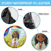 Happy Enkutatash Eritrea Personalized Spare Tire Cover Beautiful Girl Adey Abeba Flower - Wonder Print Shop