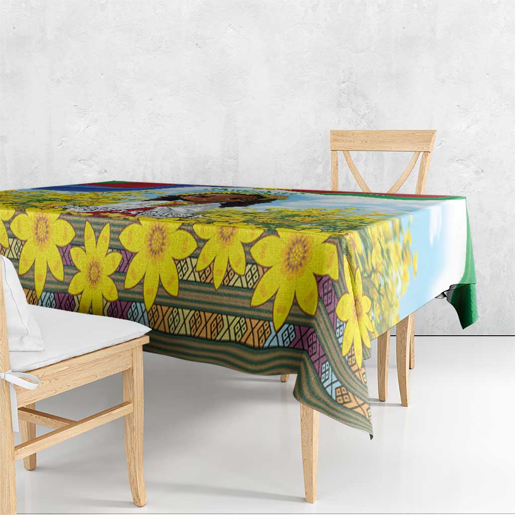 Happy Enkutatash Eritrea Personalized Tablecloth Beautiful Girl Adey Abeba Flower - Wonder Print Shop