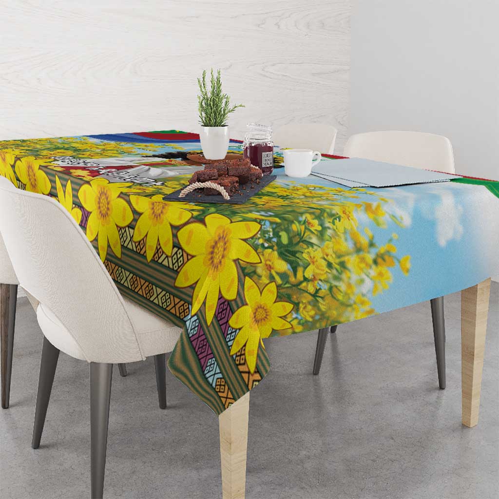 Happy Enkutatash Eritrea Personalized Tablecloth Beautiful Girl Adey Abeba Flower - Wonder Print Shop