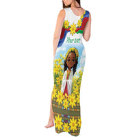 Happy Enkutatash Eritrea Personalized Tank Maxi Dress Beautiful Girl Adey Abeba Flower - Wonder Print Shop