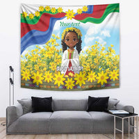 Happy Enkutatash Eritrea Personalized Tapestry Beautiful Girl Adey Abeba Flower - Wonder Print Shop
