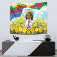 Happy Enkutatash Eritrea Personalized Tapestry Beautiful Girl Adey Abeba Flower - Wonder Print Shop