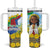 Happy Enkutatash Eritrea Personalized Tumbler With Handle Beautiful Girl Adey Abeba Flower - Wonder Print Shop