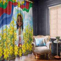 Happy Enkutatash Eritrea Personalized Window Curtain Beautiful Girl Adey Abeba Flower - Wonder Print Shop