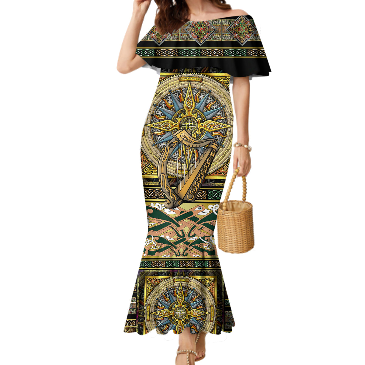 Ireland Shamrock Family Matching Mermaid Dress and Hawaiian Shirt Celtic Knot Traditional Irish Symbol LT9 - Wonder Print Shop