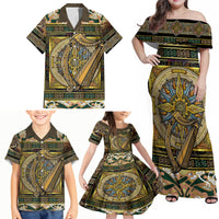 Ireland Shamrock Family Matching Off Shoulder Maxi Dress and Hawaiian Shirt Celtic Knot Traditional Irish Symbol LT9 - Wonder Print Shop