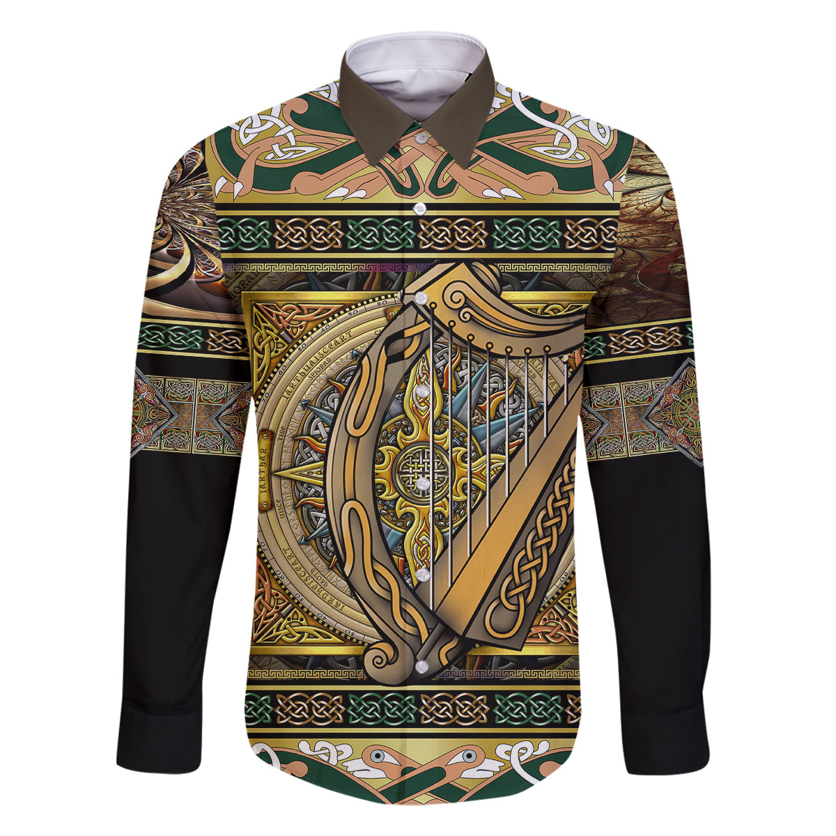 Ireland Shamrock Family Matching Off Shoulder Maxi Dress and Hawaiian Shirt Celtic Knot Traditional Irish Symbol LT9 - Wonder Print Shop