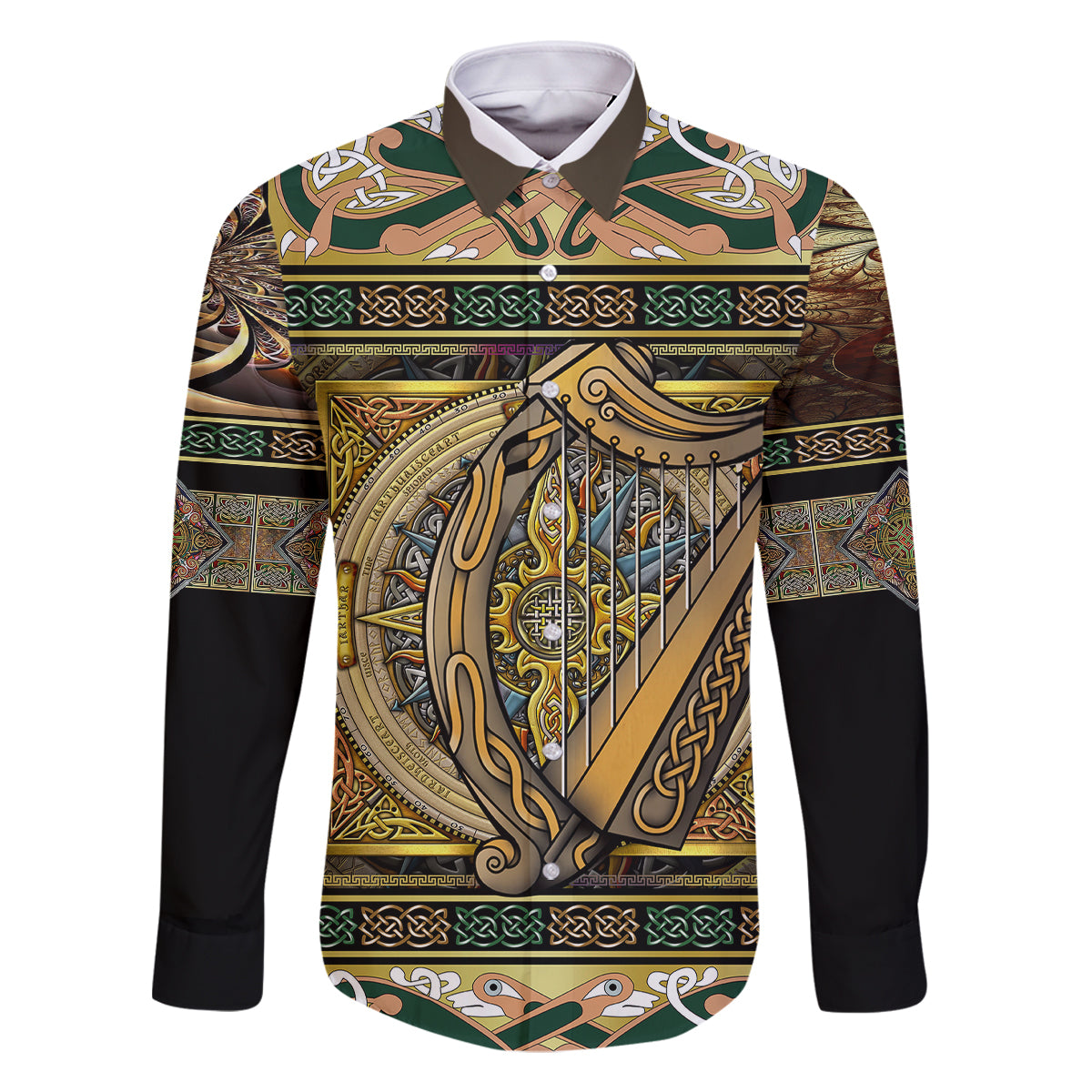 Ireland Shamrock Family Matching Off Shoulder Short Dress and Hawaiian Shirt Celtic Knot Traditional Irish Symbol LT9 - Wonder Print Shop