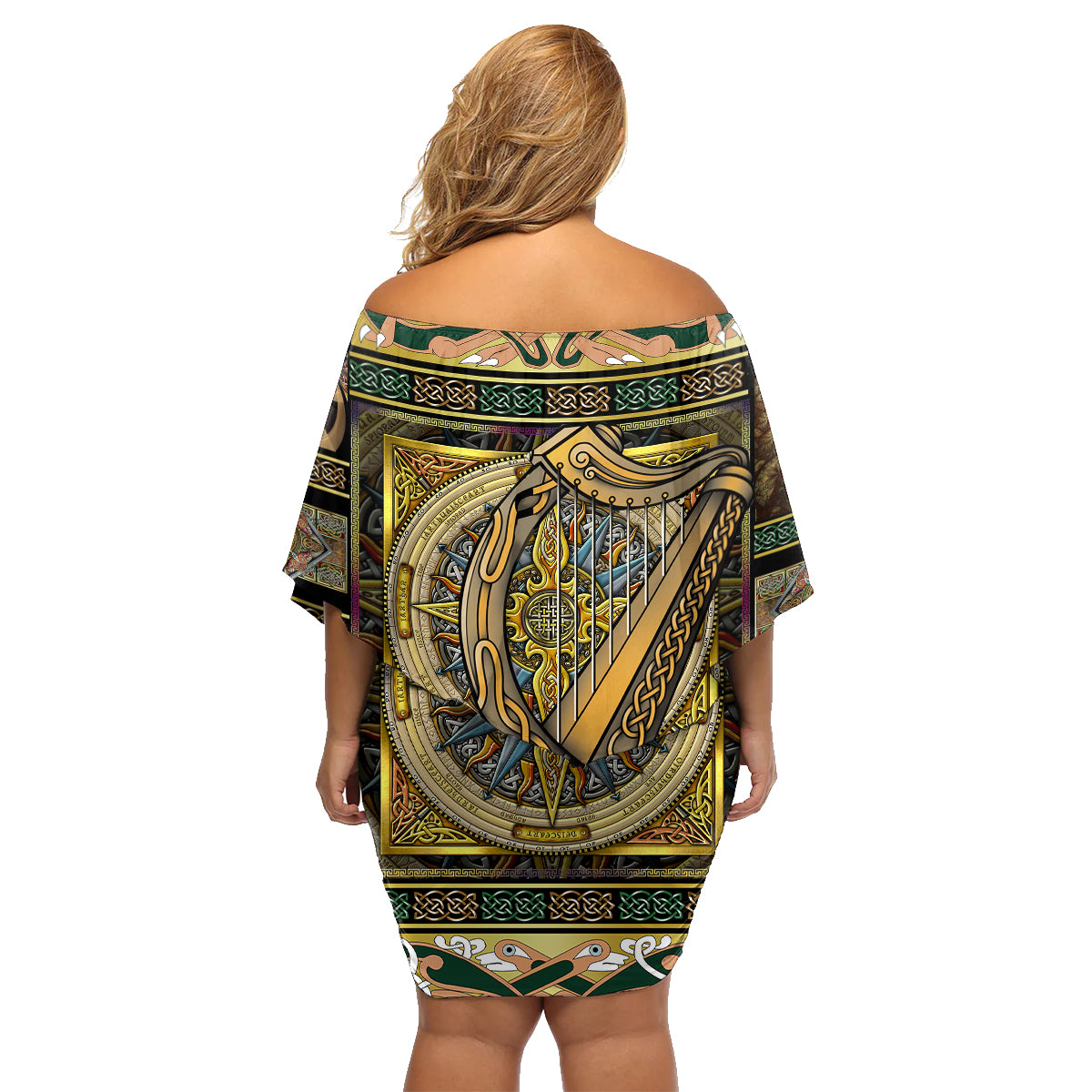 Ireland Shamrock Family Matching Off Shoulder Short Dress and Hawaiian Shirt Celtic Knot Traditional Irish Symbol LT9 - Wonder Print Shop