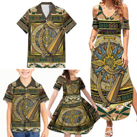Ireland Shamrock Family Matching Summer Maxi Dress and Hawaiian Shirt Celtic Knot Traditional Irish Symbol - Wonder Print Shop