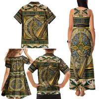 Ireland Shamrock Family Matching Tank Maxi Dress and Hawaiian Shirt Celtic Knot Traditional Irish Symbol - Wonder Print Shop