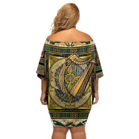 Ireland Shamrock Off Shoulder Short Dress Celtic Knot Traditional Irish Symbol - Wonder Print Shop
