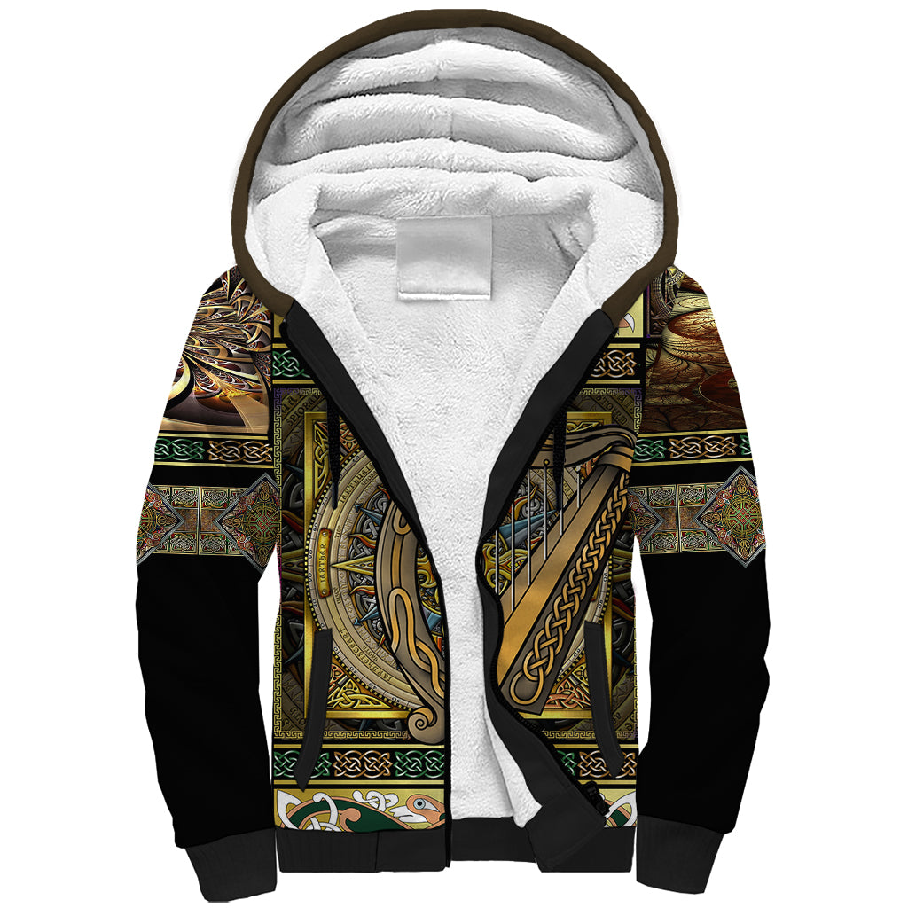 Ireland Shamrock Sherpa Hoodie Celtic Knot Traditional Irish Symbol - Wonder Print Shop