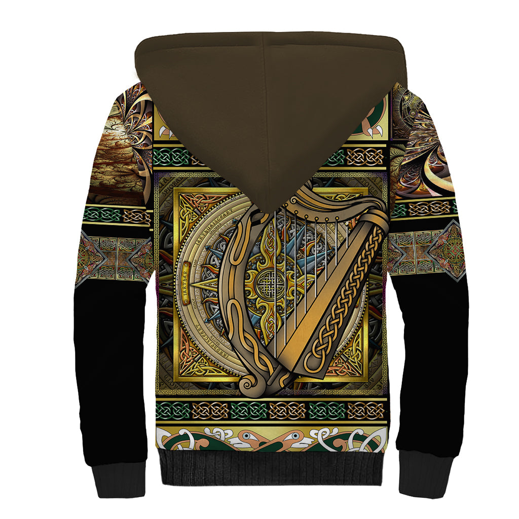Ireland Shamrock Sherpa Hoodie Celtic Knot Traditional Irish Symbol - Wonder Print Shop