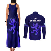 Scotland Rugby Couples Matching Tank Maxi Dress and Long Sleeve Button Shirts Scottish Thistle World Cup 2023 LT9 - Wonder Print Shop