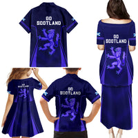 Scotland Rugby Family Matching Puletasi Dress and Hawaiian Shirt Scottish Thistle World Cup 2023 - Wonder Print Shop
