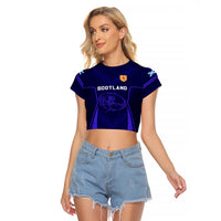 Scotland Rugby Raglan Cropped T Shirt Scottish Thistle World Cup 2023 - Wonder Print Shop