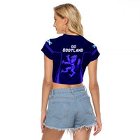 Scotland Rugby Raglan Cropped T Shirt Scottish Thistle World Cup 2023 - Wonder Print Shop