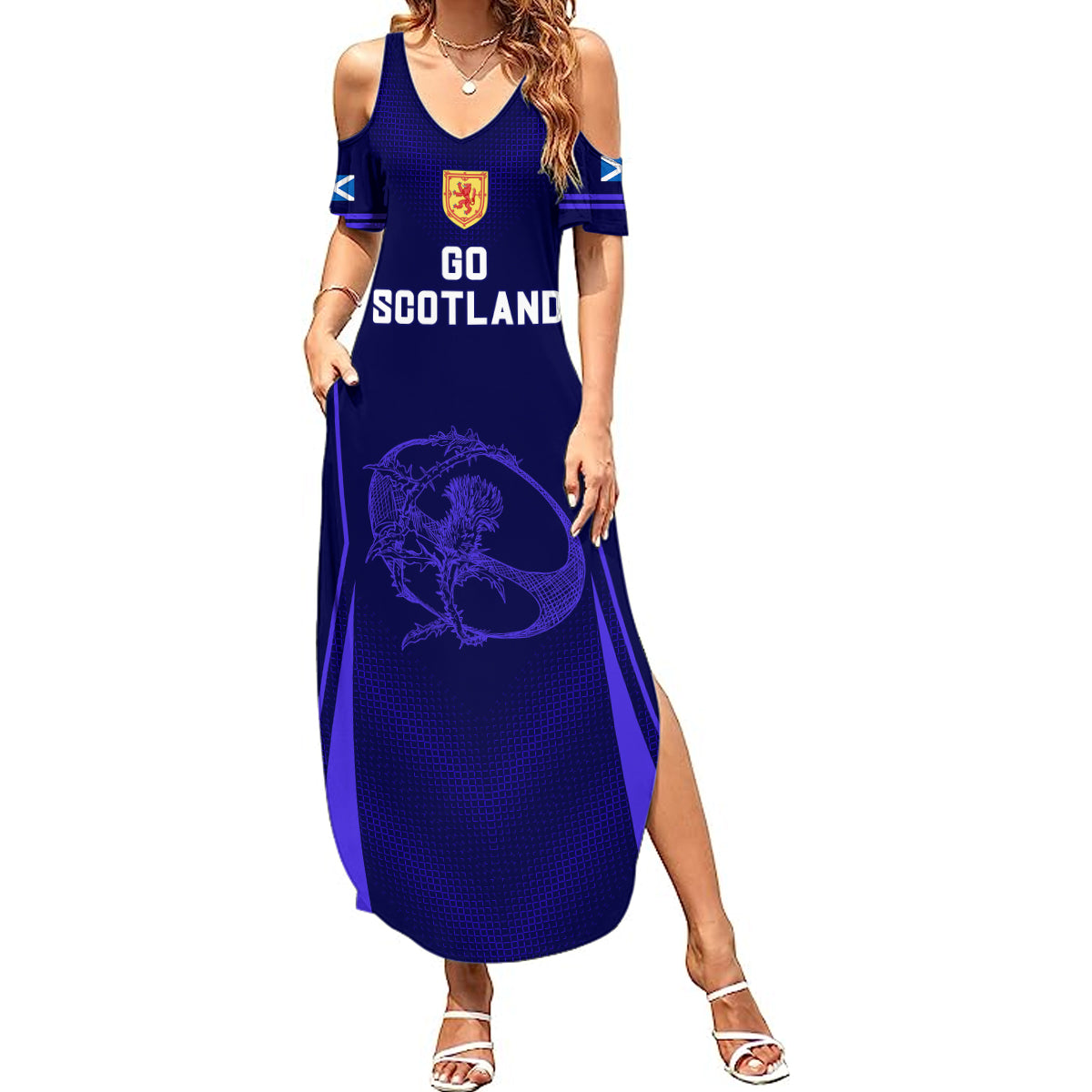 Scotland Rugby Summer Maxi Dress Scottish Thistle World Cup 2023 - Wonder Print Shop
