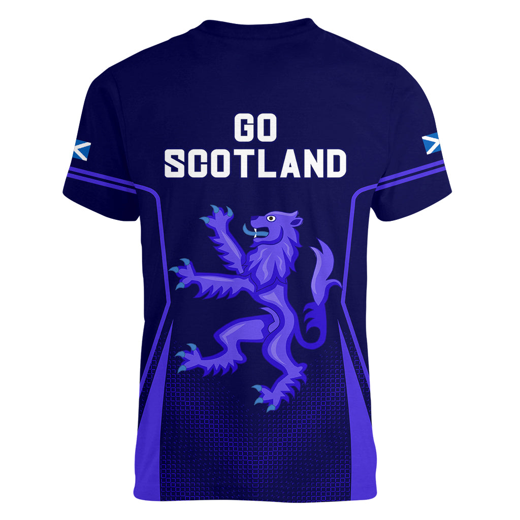 Scotland Rugby Women V Neck T Shirt Scottish Thistle World Cup 2023 - Wonder Print Shop