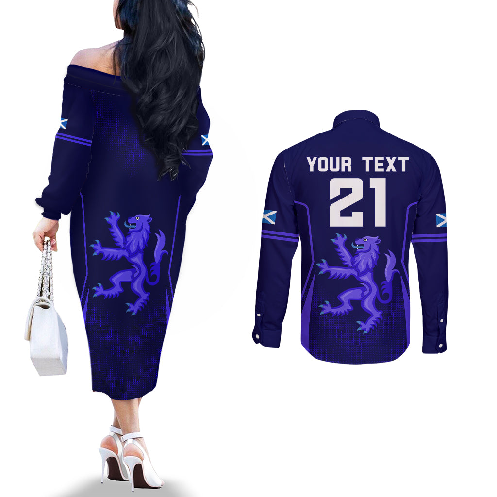 custom-scotland-rugby-couples-matching-off-the-shoulder-long-sleeve-dress-and-long-sleeve-button-shirts-scottish-thistle-world-cup-2023