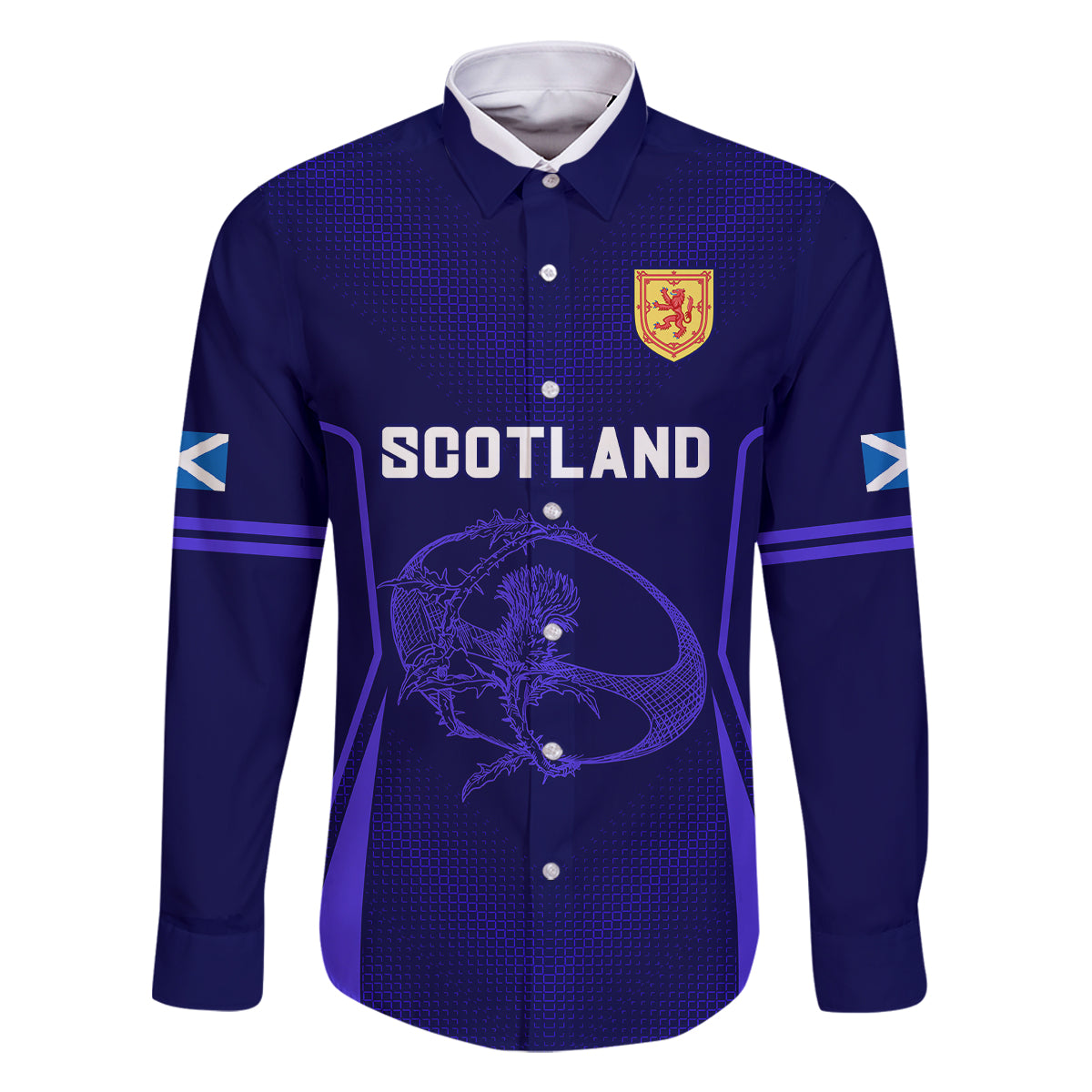 Custom Scotland Rugby Family Matching Off Shoulder Short Dress and Hawaiian Shirt Scottish Thistle World Cup 2023 LT9 - Wonder Print Shop