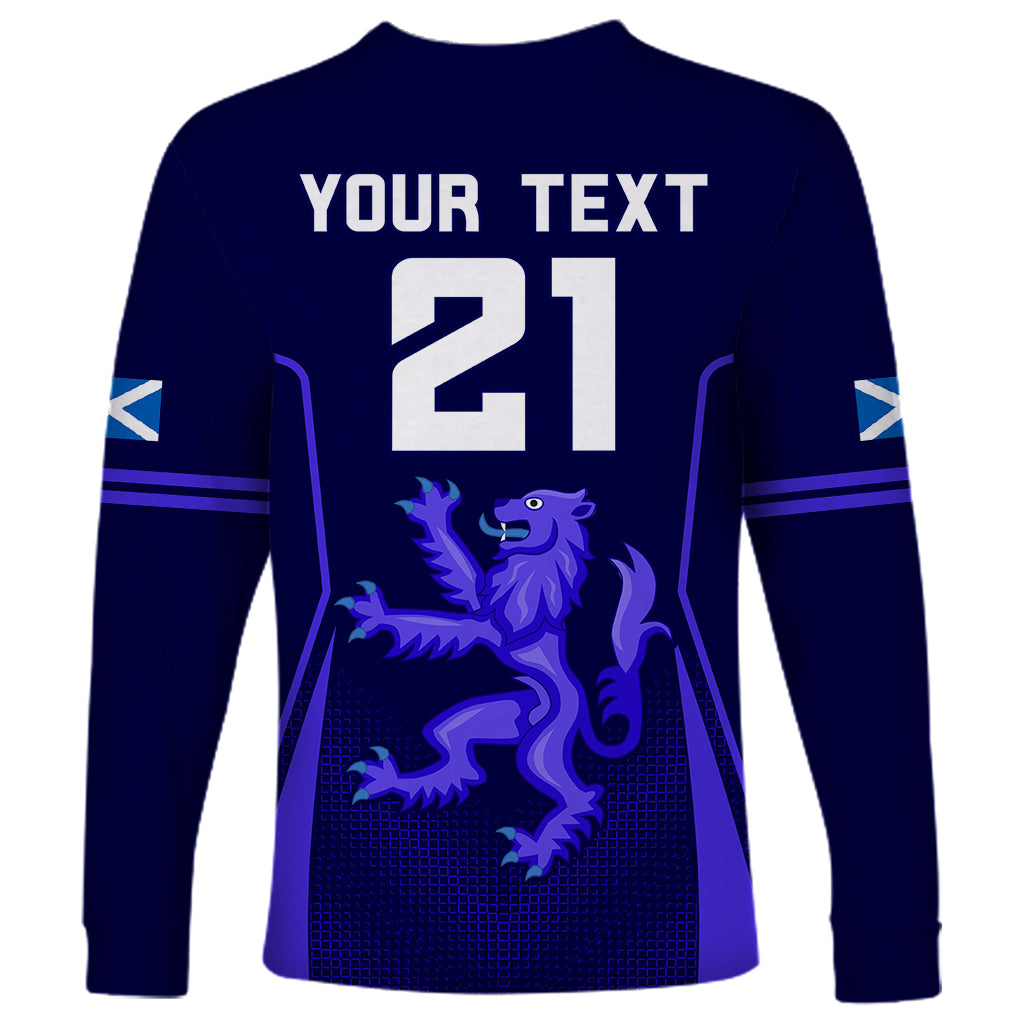 Custom Scotland Rugby Long Sleeve Shirt Scottish Thistle World Cup 2023 - Wonder Print Shop