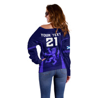 Custom Scotland Rugby Off Shoulder Sweater Scottish Thistle World Cup 2023 - Wonder Print Shop