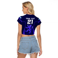 Custom Scotland Rugby Raglan Cropped T Shirt Scottish Thistle World Cup 2023 - Wonder Print Shop