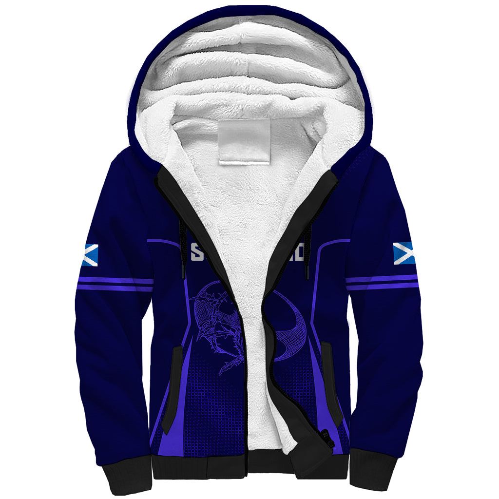 Custom Scotland Rugby Sherpa Hoodie Scottish Thistle World Cup 2023 - Wonder Print Shop