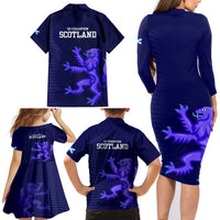 Scotland Rugby Family Matching Long Sleeve Bodycon Dress and Hawaiian Shirt Go Scottish World Cup Sporty Style LT9 - Wonder Print Shop