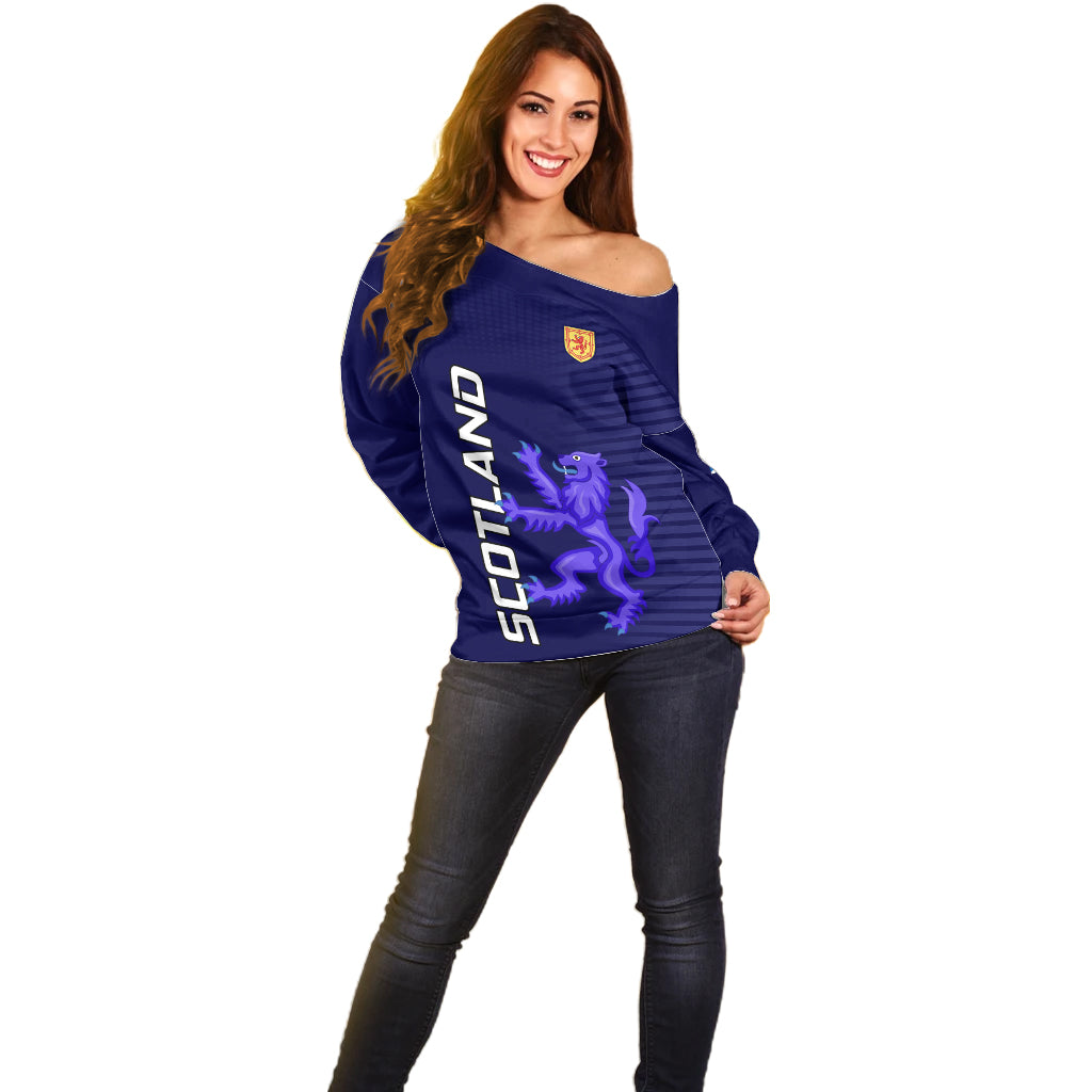 Scotland Rugby Off Shoulder Sweater Go Scottish World Cup Sporty Style - Wonder Print Shop