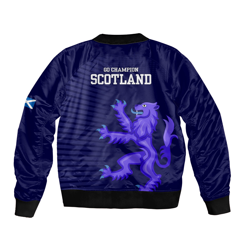 Scotland Rugby Sleeve Zip Bomber Jacket Go Scottish World Cup Sporty Style - Wonder Print Shop