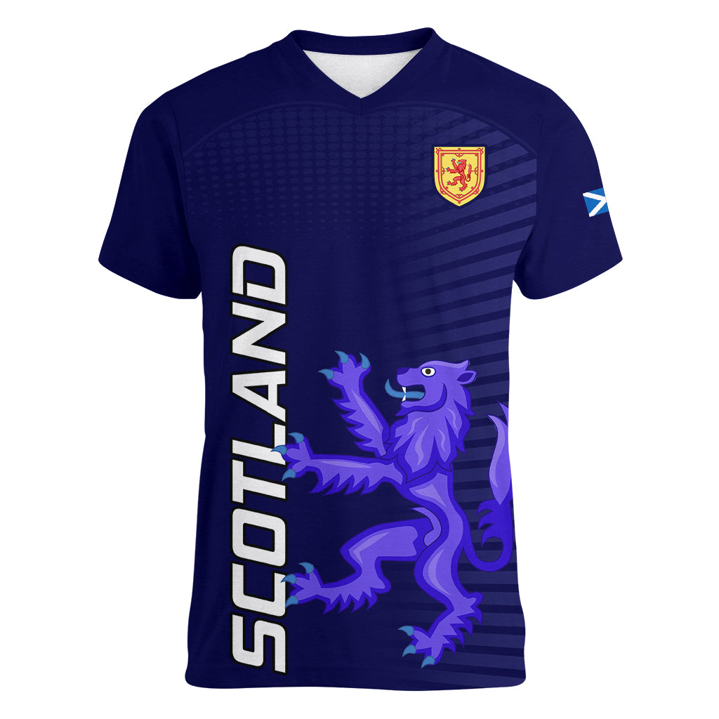 Scotland Rugby Women V Neck T Shirt Go Scottish World Cup Sporty Style - Wonder Print Shop