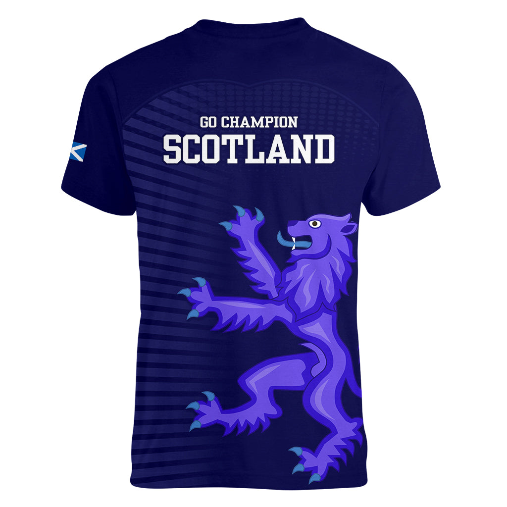 Scotland Rugby Women V Neck T Shirt Go Scottish World Cup Sporty Style - Wonder Print Shop