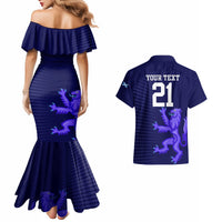 Custom Scotland Rugby Couples Matching Mermaid Dress and Hawaiian Shirt Go Scottish World Cup Sporty Style LT9 - Wonder Print Shop
