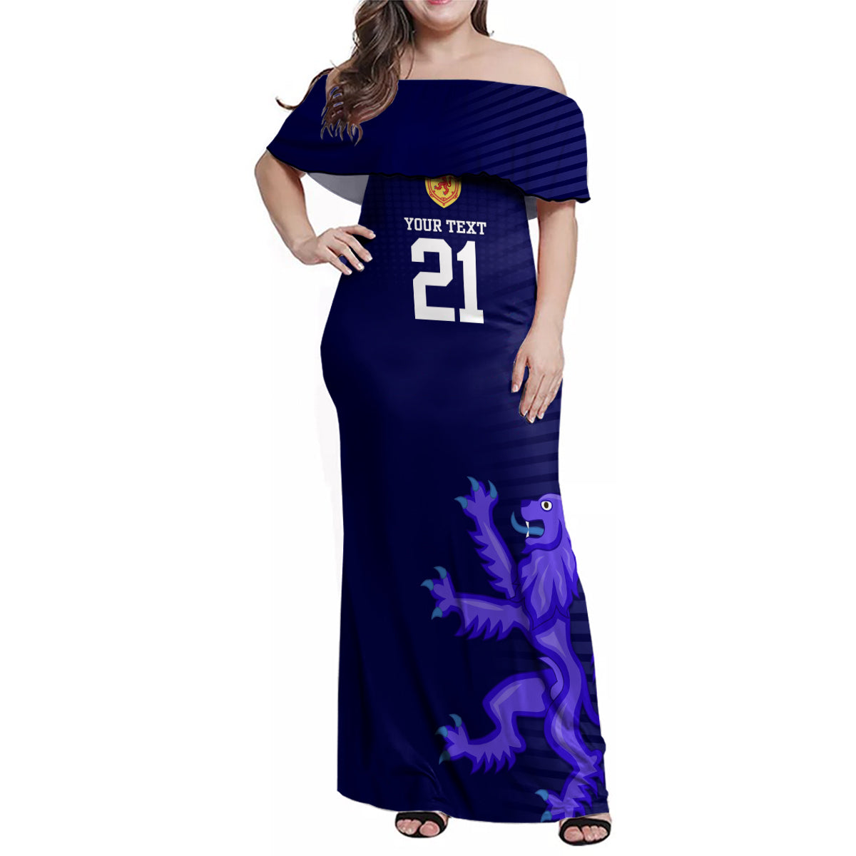 Custom Scotland Rugby Family Matching Off Shoulder Maxi Dress and Hawaiian Shirt Go Scottish World Cup Sporty Style LT9 - Wonder Print Shop