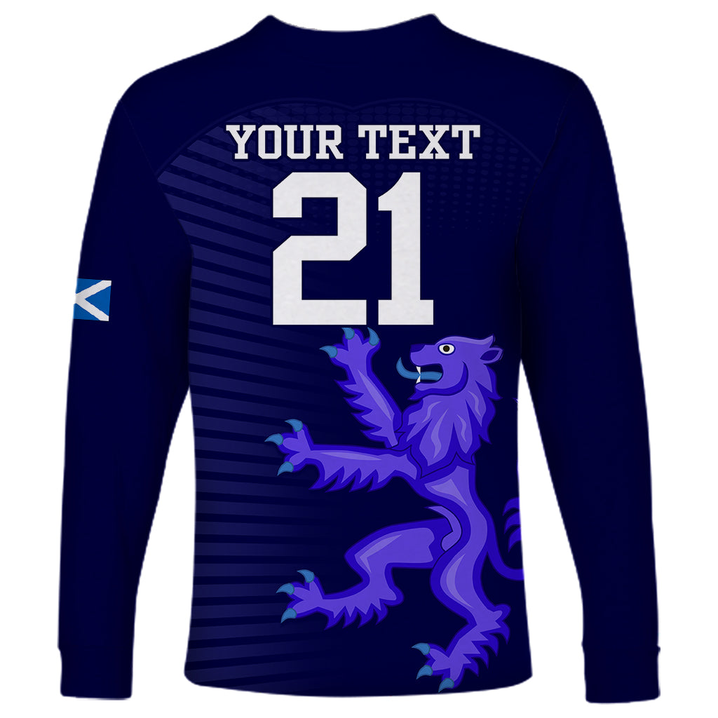 Custom Scotland Rugby Long Sleeve Shirt Go Scottish World Cup Sporty Style - Wonder Print Shop