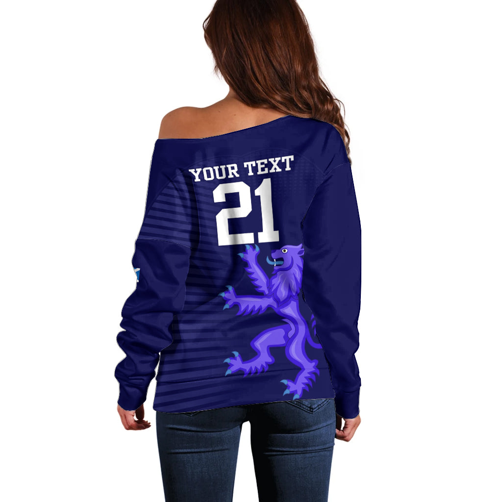Custom Scotland Rugby Off Shoulder Sweater Go Scottish World Cup Sporty Style - Wonder Print Shop