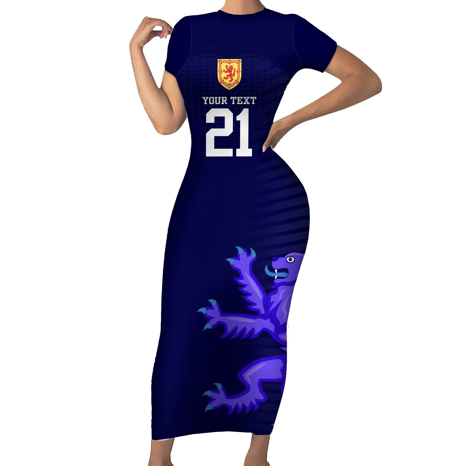 Custom Scotland Rugby Short Sleeve Bodycon Dress Go Scottish World Cup Sporty Style - Wonder Print Shop