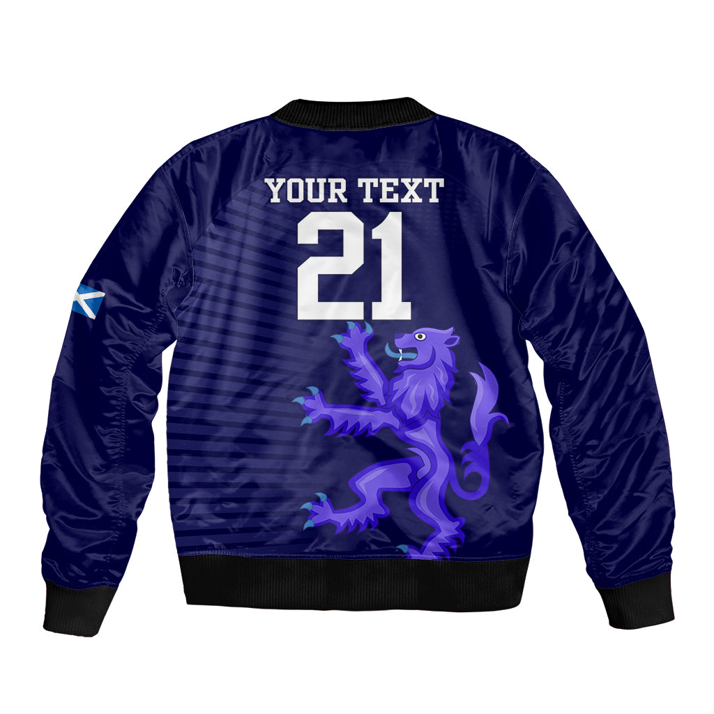Custom Scotland Rugby Sleeve Zip Bomber Jacket Go Scottish World Cup Sporty Style - Wonder Print Shop